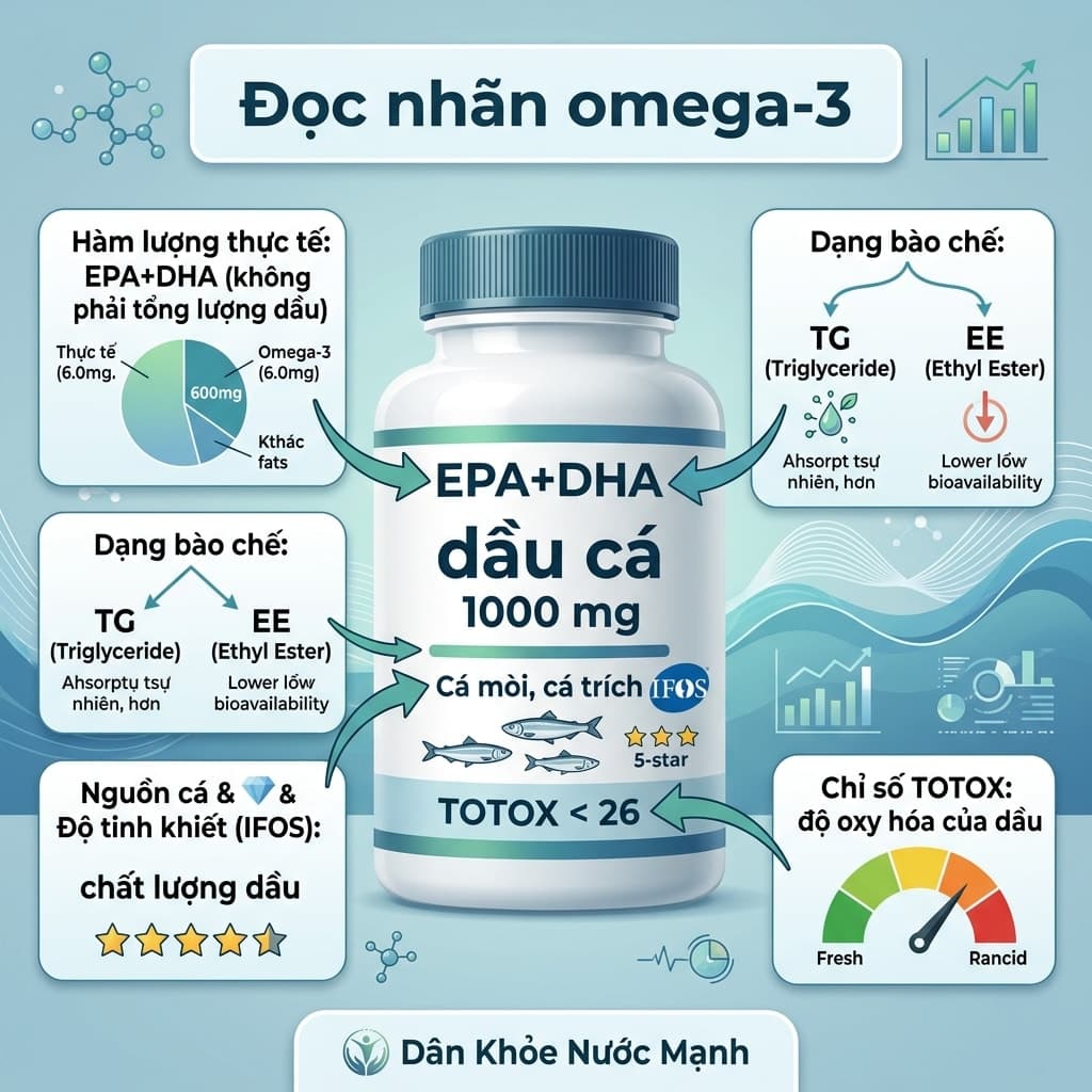 Giải Mã Nhãn Omega-3: Đừng Để Con Số 1000mg Đánh Lừa Bạn
