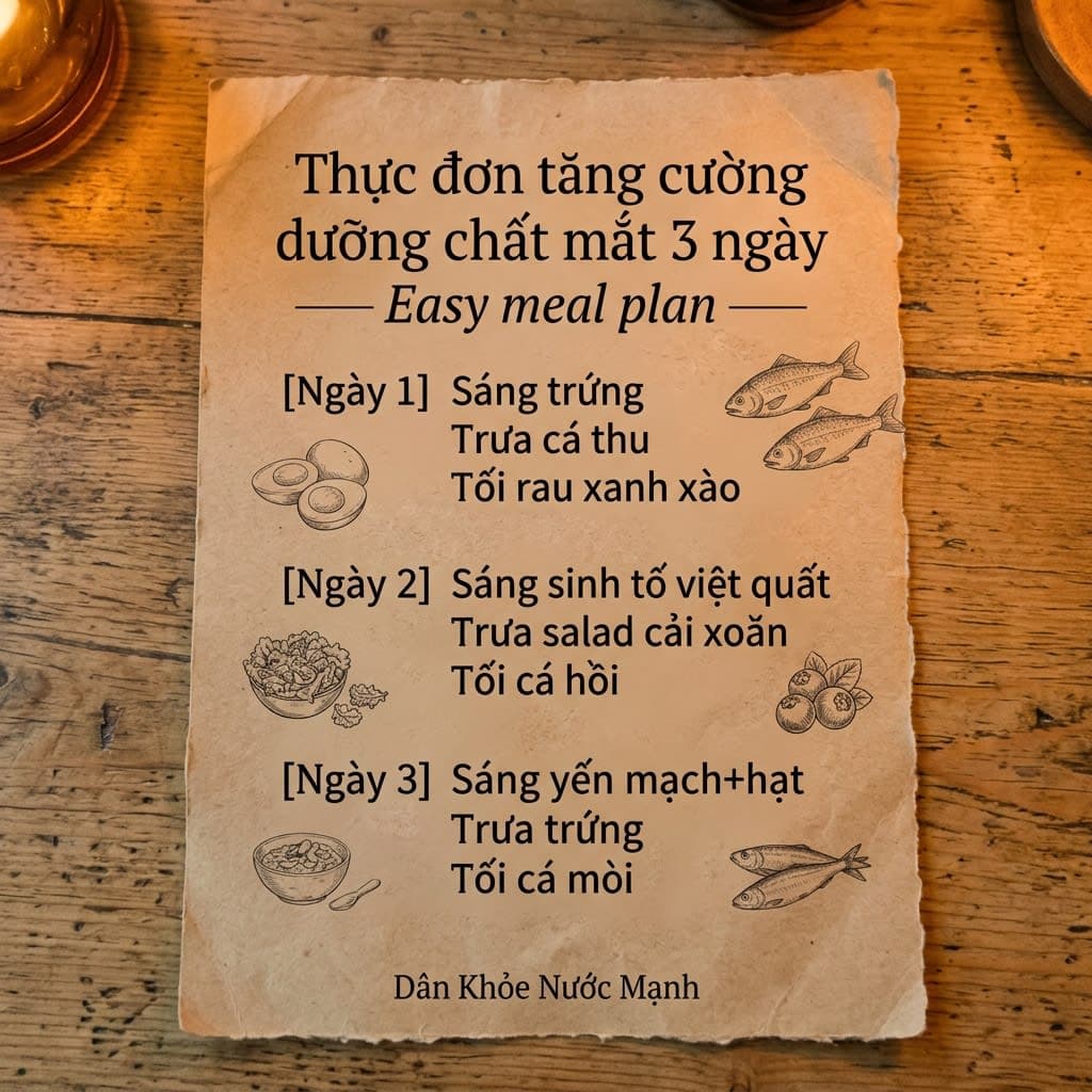 Meal Plan 3 Ngày 'Tốc Hành' Hồi Phục Thị Lực: Detox Cho Đôi Mắt Mệt Mỏi