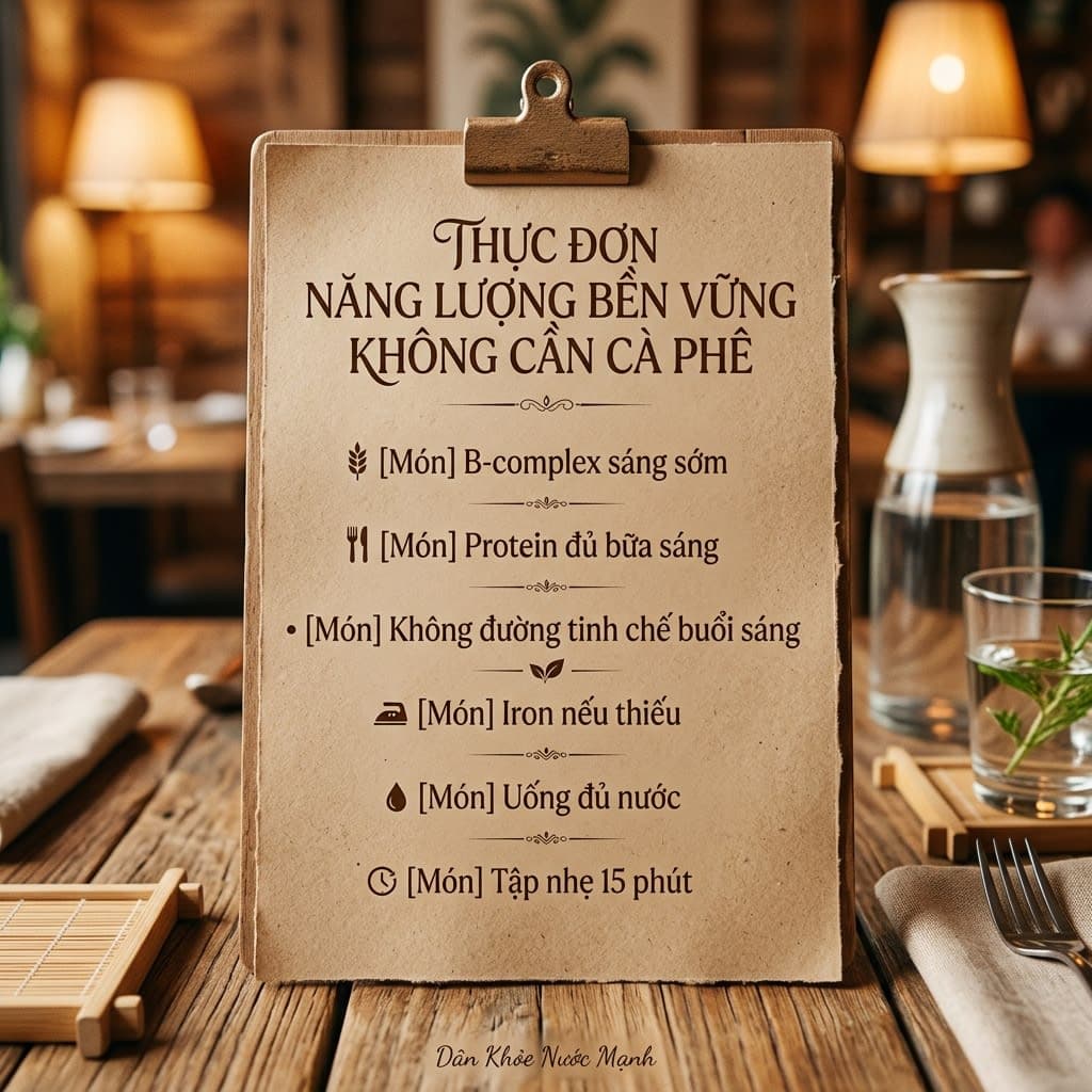 Menu Năng Lượng Bền Vững: Bí Quyết Tỉnh Táo Suốt 8 Tiếng Không Cần Cà Phê