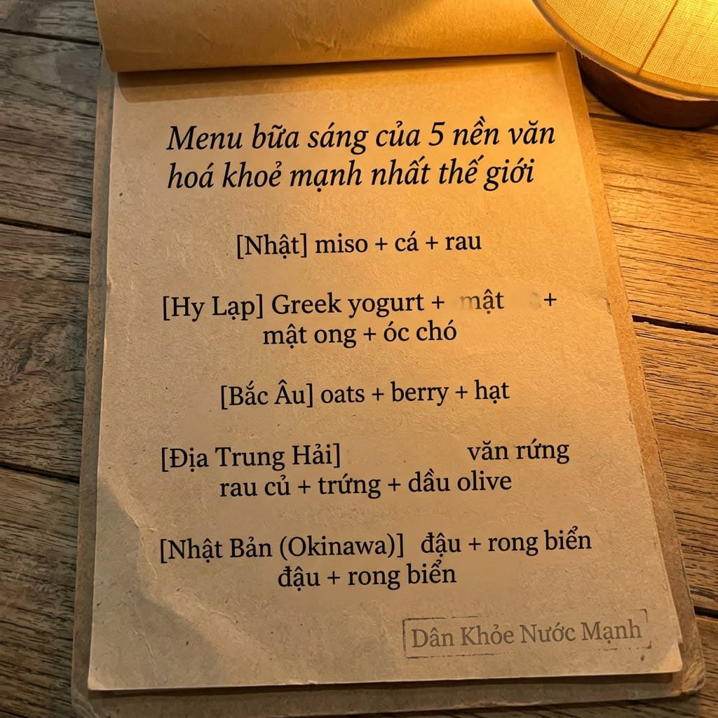 Menu Bữa Sáng 5 Nền Văn Hóa: Bài Học Trường Thọ Từ Các Vùng 'Blue Zones'