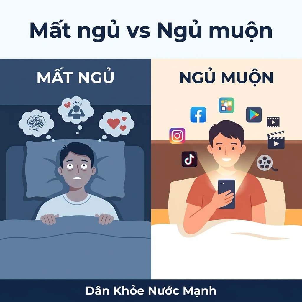 Mất Ngủ vs Ngủ Muộn: Hiểu Đúng Về 'Kẻ Thù' Của Giấc Ngủ