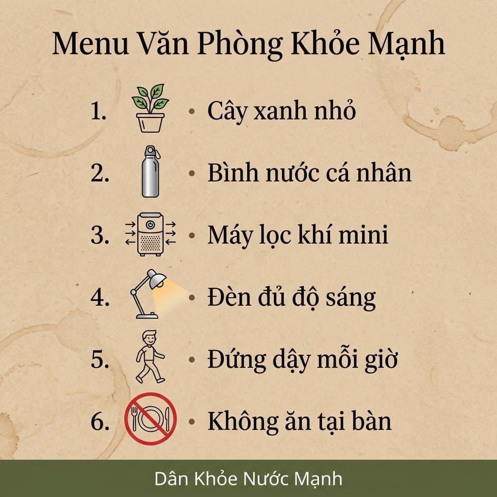 Menu Văn Phòng Khỏe Mạnh: Biến Góc Làm Việc Thành 'Ốc Đảo' Chữa Lành