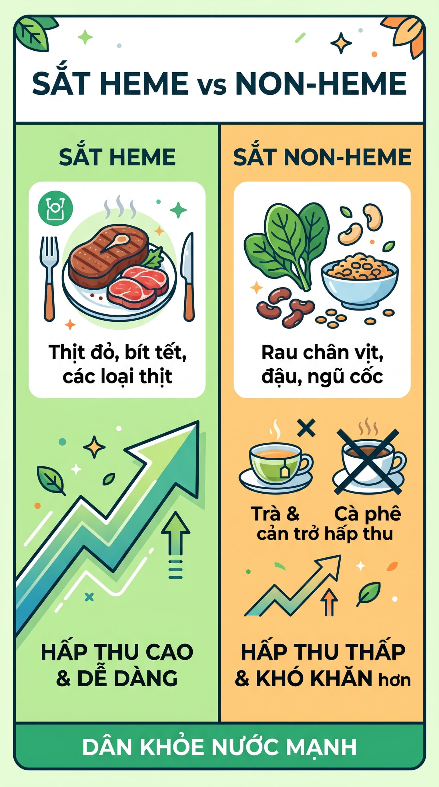 Sắt Heme vs Non-Heme: Đâu Là Nguồn Cung Cấp Sắt Tốt Nhất Cho Máu?