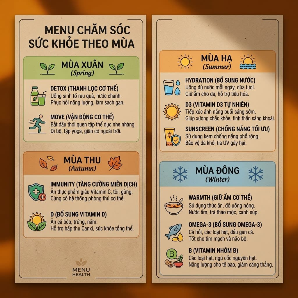 Menu Chăm Sóc Theo Mùa: Sống Thuận Tự Nhiên Để Luôn Khỏe Mạnh