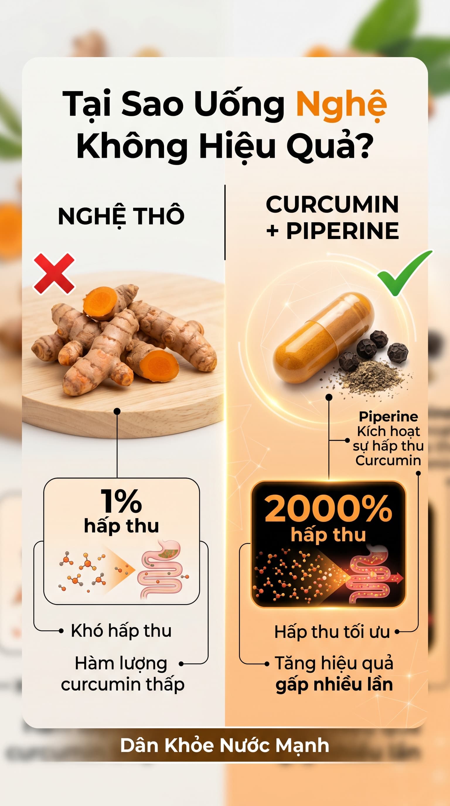 Curcumin: Tại Sao Uống Nghệ Mật Ong Mãi Mà Không Thấy Tác Dụng?