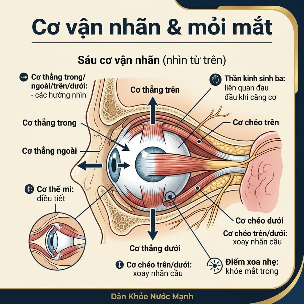 Cơ Vận Nhãn Quanh Mắt: Tại Sao Mỏi Mắt Thường Đi Kèm Với Đau Đầu?