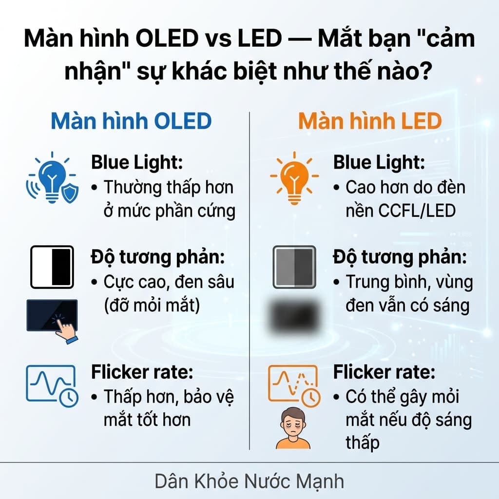 Màn Hình OLED vs LED: Công Nghệ Nào Đang Thầm Lặng 'Bào Mòn' Đôi Mắt Bạn?