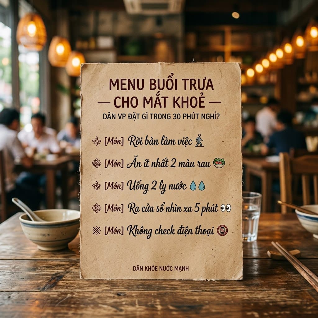 Menu Bữa Trưa Mắt Khỏe: 30 Phút 'Chuộc Lỗi' Với Đôi Mắt