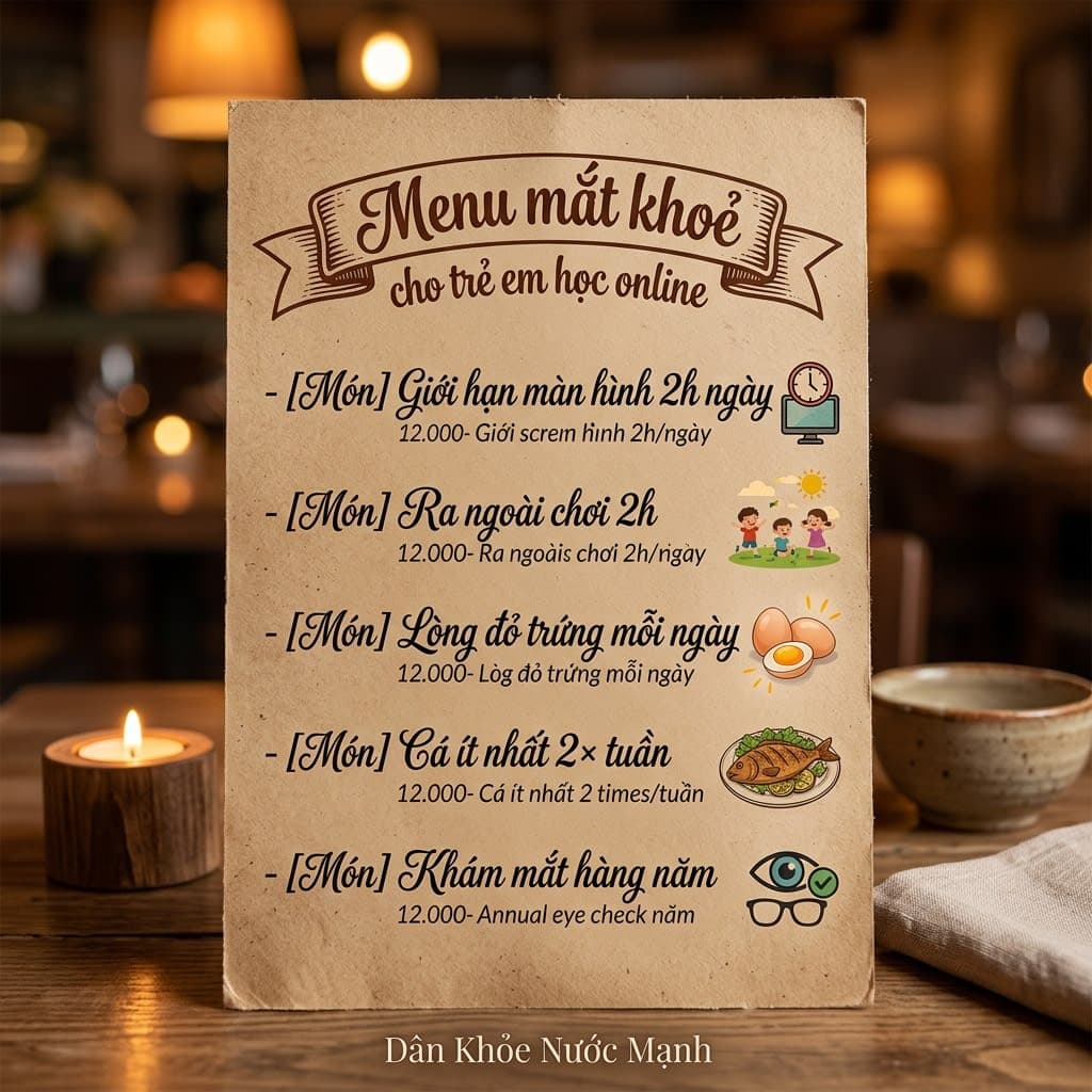 Menu Mắt Khỏe Cho Trẻ Học Online: Bảo Vệ Thị Lực Trong Kỷ Nguyên Số