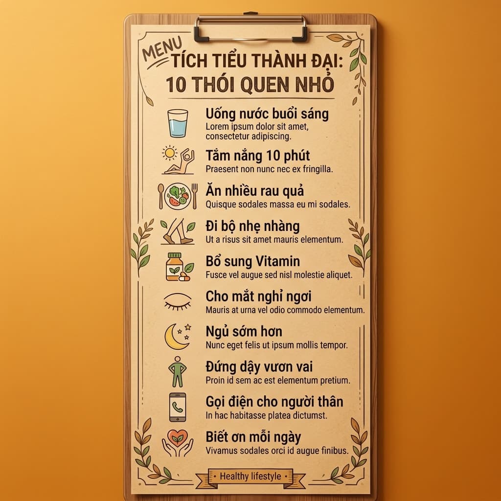 Menu Tích Tiểu Thành Đại: 10 Thói Quen Nhỏ Tạo Nên Sự Thay Đổi Lớn