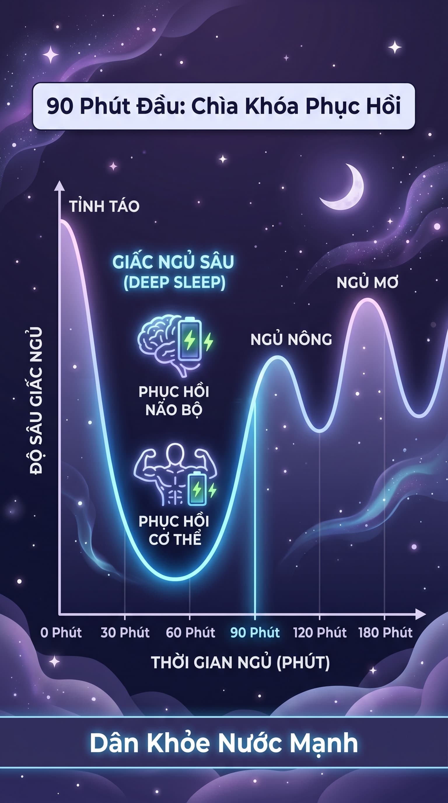 Giấc Ngủ Sâu: Tại Sao 90 Phút Đầu Tiên Quyết Định 80% Khả Năng Phục Hồi?
