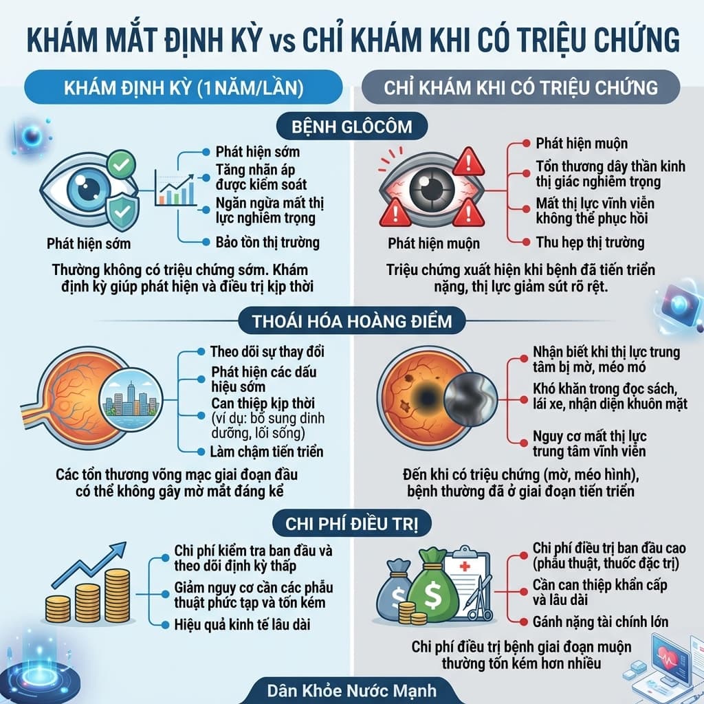 Khám Mắt Định Kỳ vs Chờ Có Triệu Chứng: Đừng Để 'Kẻ Trộm' Lấy Mất Thị Lực