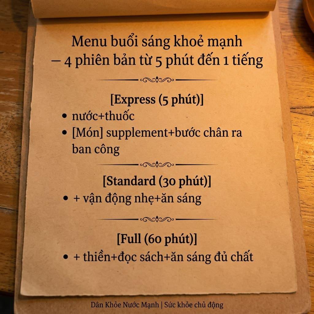Menu Buổi Sáng 4 Phiên Bản: Làm Chủ Ngày Mới Dù Bận Rộn Đến Đâu