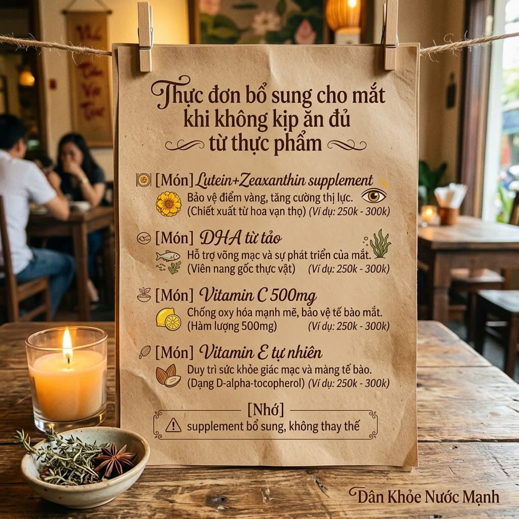 Menu Bổ Sung Khi Không Kịp Ăn: Giải Pháp 'Cứu Trợ' Cho Đôi Mắt Bận Rộn