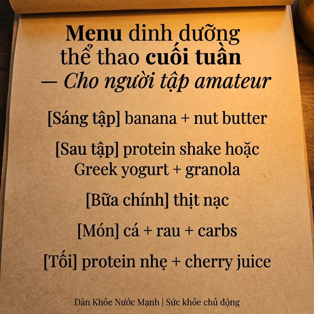 Menu Dinh Dưỡng Thể Thao Cuối Tuần: Nâng Tầm Hiệu Suất Cho Vận Động Viên Nghiệp Dư