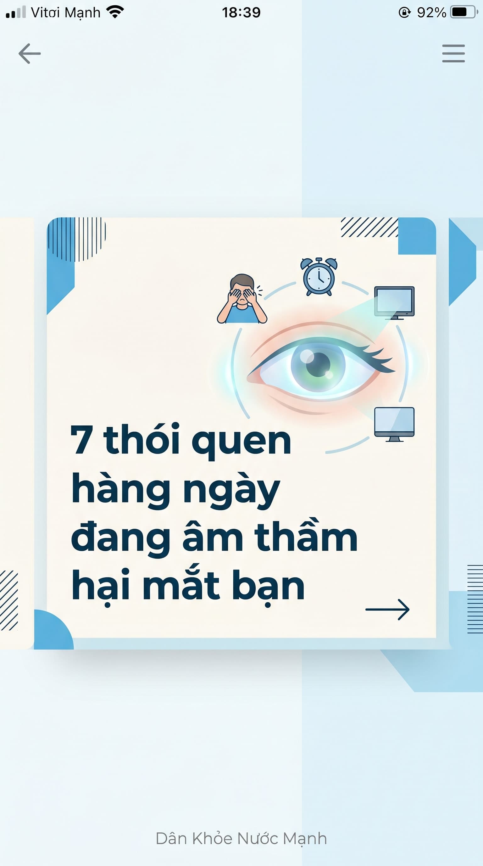 7 Thói Quen Hàng Ngày Đang Âm Thầm Rút Cạn Sinh Lực Đôi Mắt Bạn