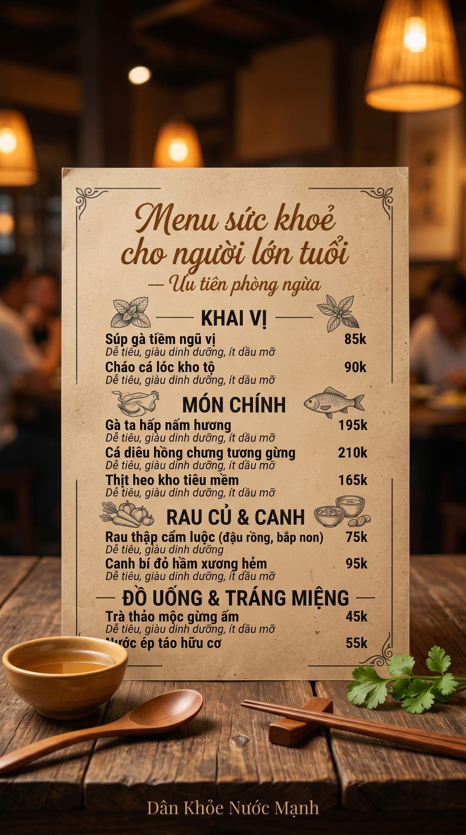 Menu Sức Khỏe Người Lớn Tuổi: Tận Hưởng Tuổi Vàng Rạng Rỡ