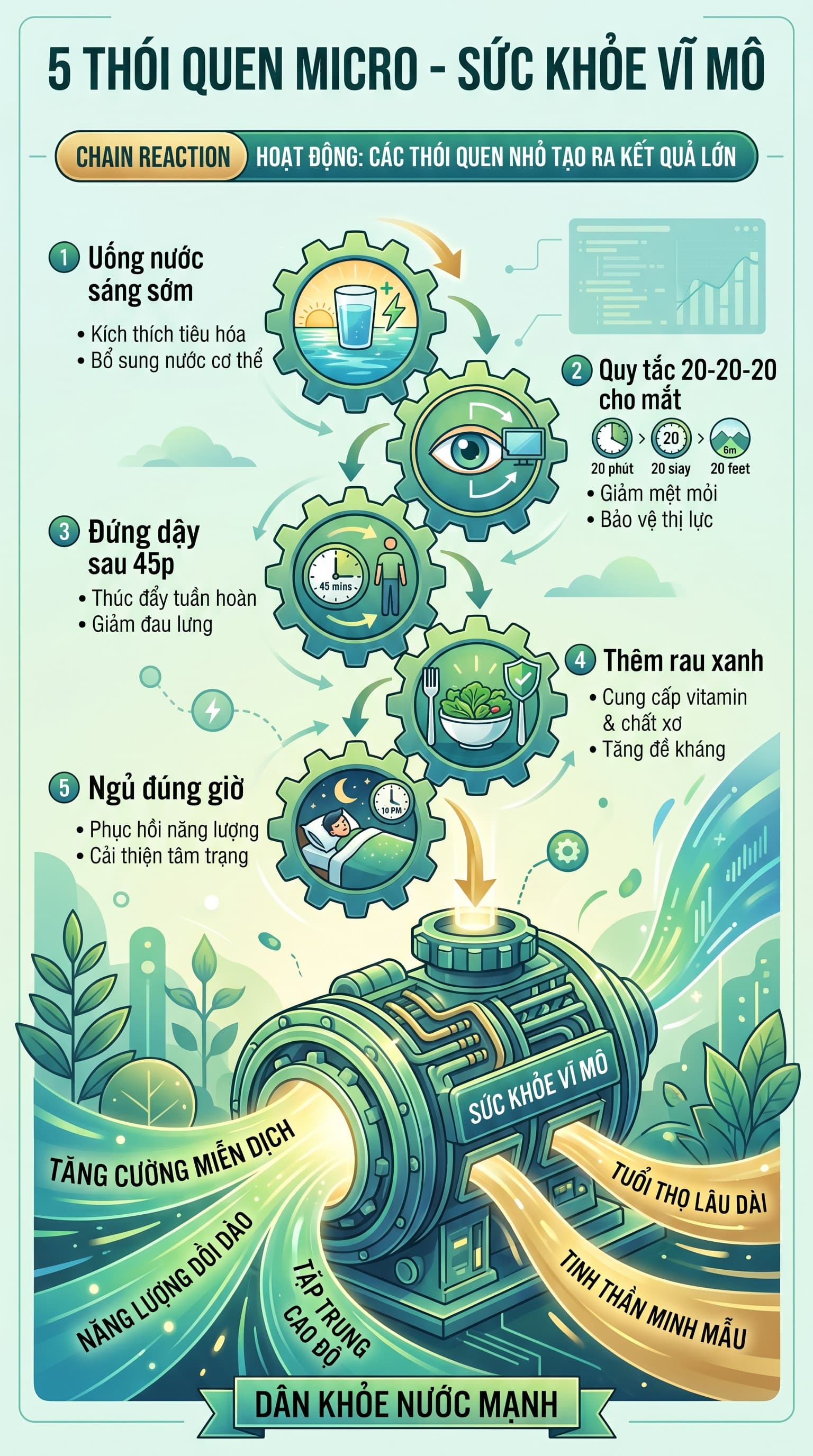 5 Thói Quen Micro Tạo Ra Sức Khỏe Vĩ Mô: Đừng Coi Thường Những Hành Động 1 Phút