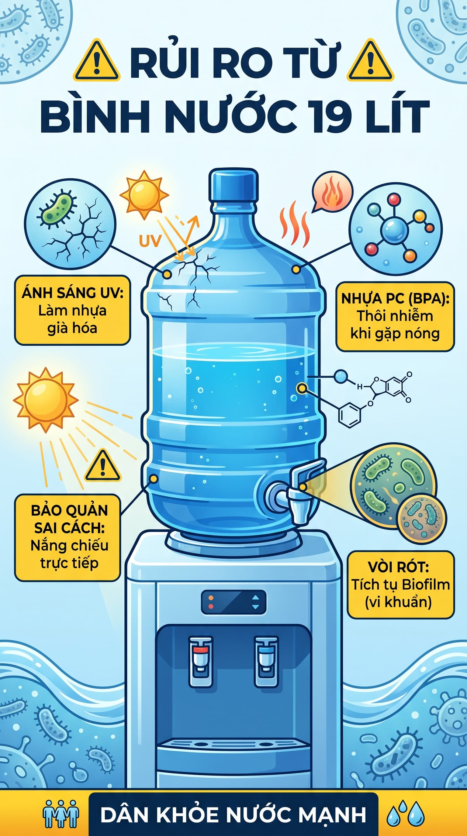 Bình Nước 19 Lít: Giải Mã Những Rủi Ro Ẩn Nấp Đằng Sau Sự Tiện Lợi