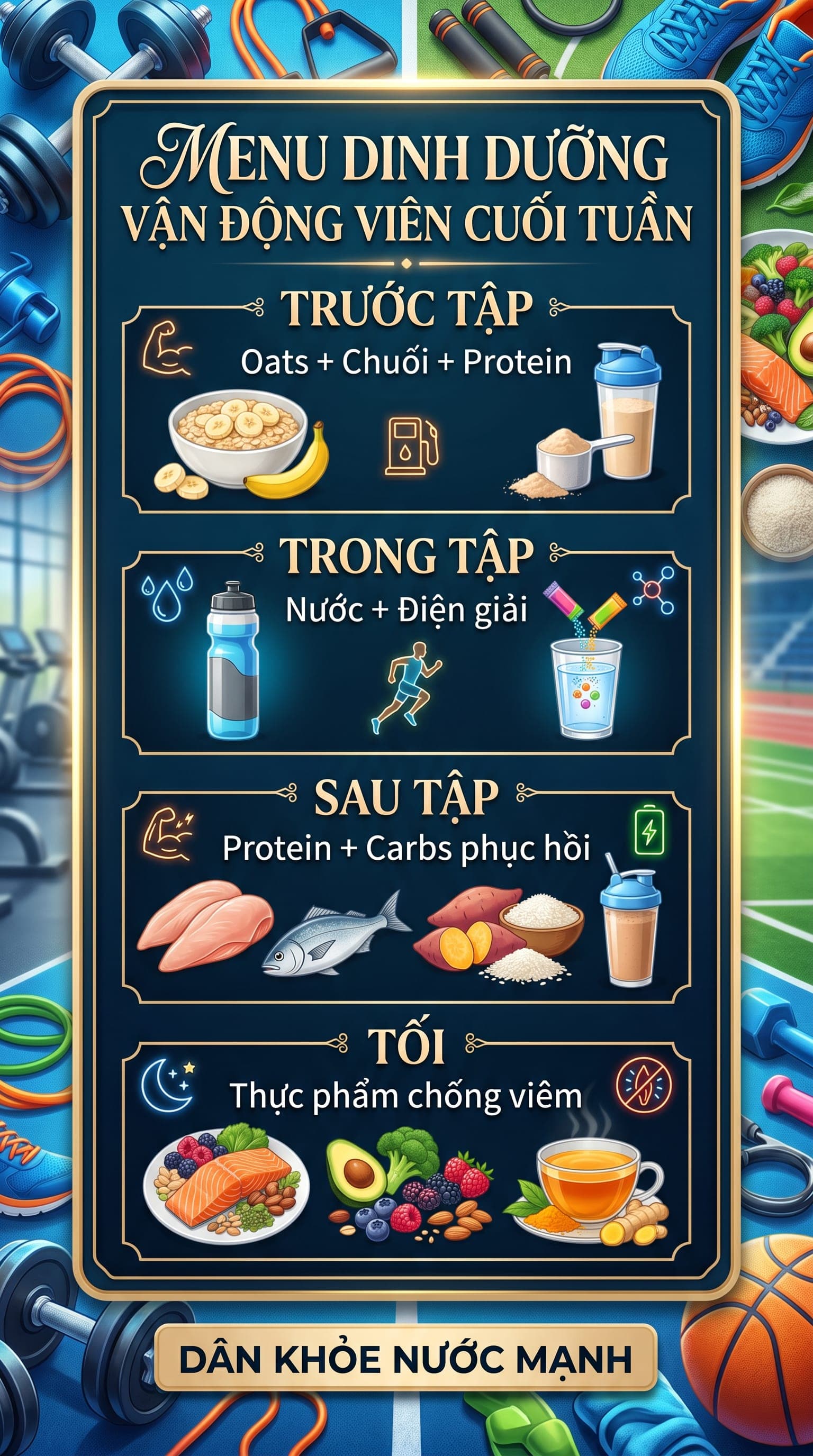 Menu Dinh Dưỡng Vận Động Viên Cuối Tuần: Chinh Phục Mọi Thử Thách