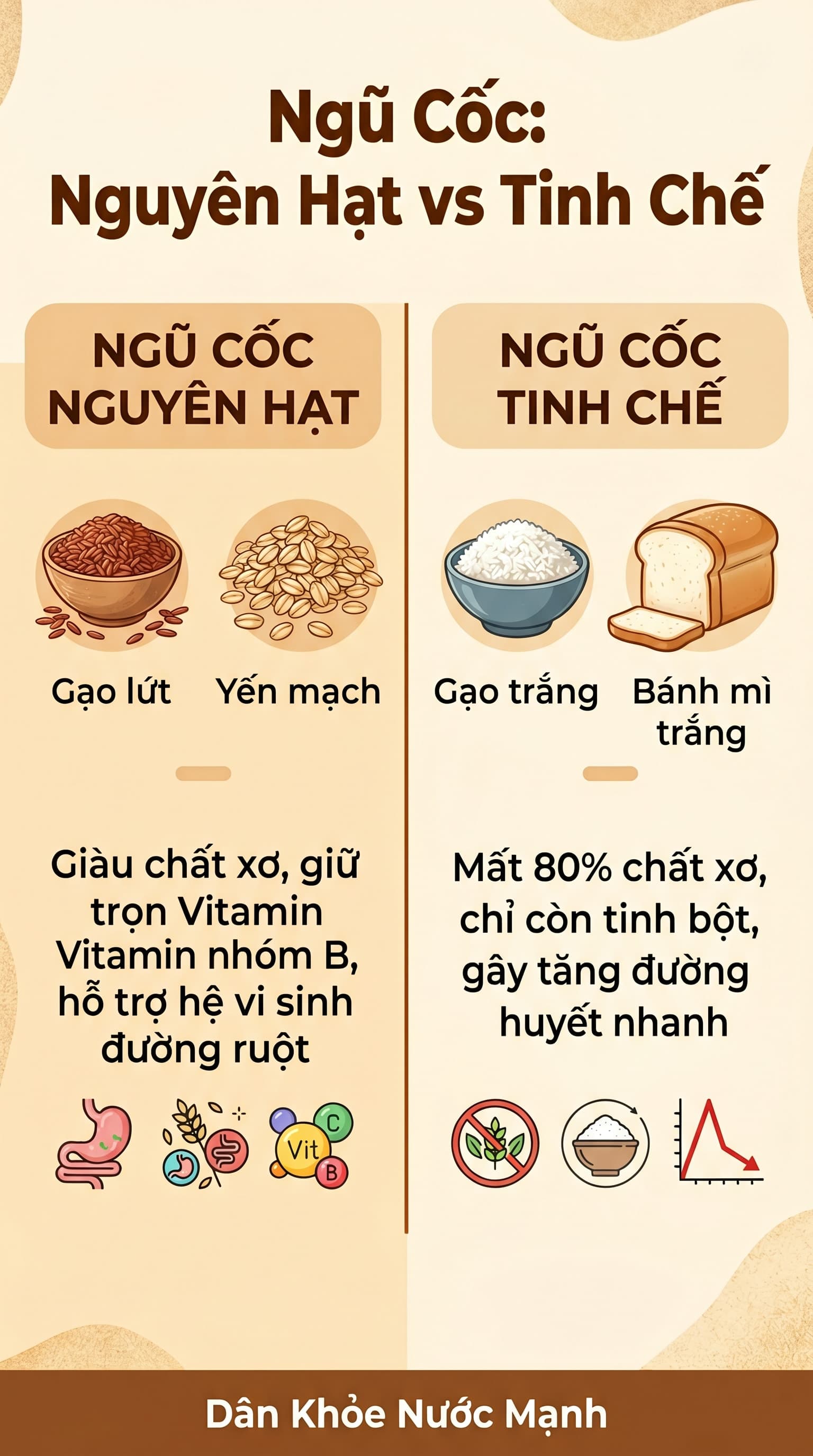 Ngũ Cốc Nguyên Hạt vs Tinh Chế: Chọn Năng Lượng Bền Vững Cho Đôi Mắt