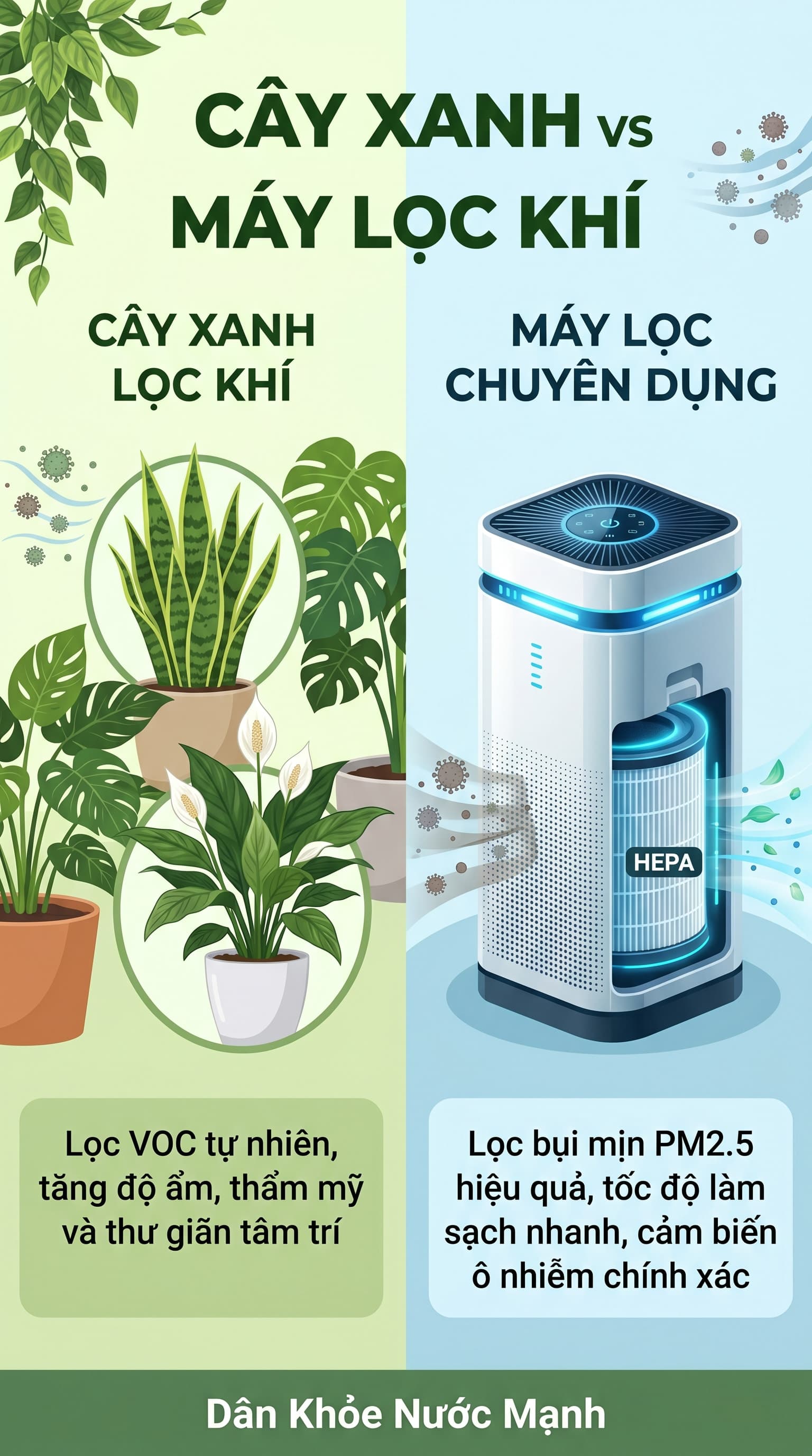 Cây Xanh Lọc Khí vs Máy Lọc Chuyên Dụng: Sự Thật Về Việc Làm Sạch Hơi Thở