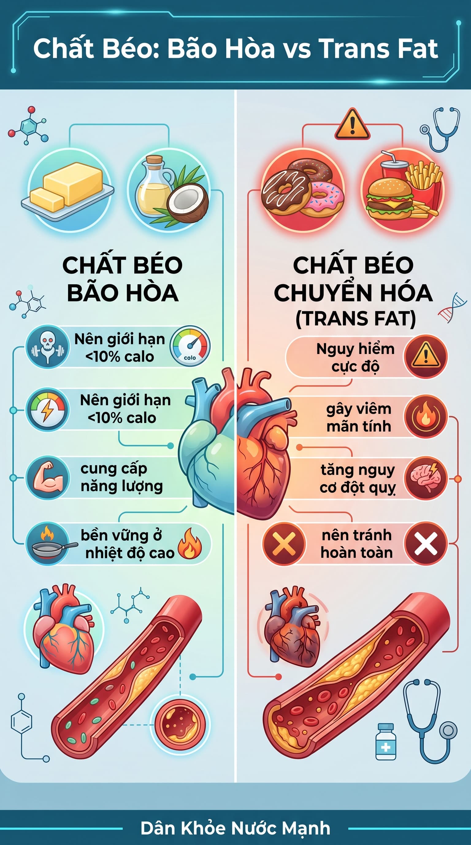 Chất Béo Bão Hòa vs Chất Béo Trans: Đừng Đánh Đồng 'Bạn' Và 'Thù'