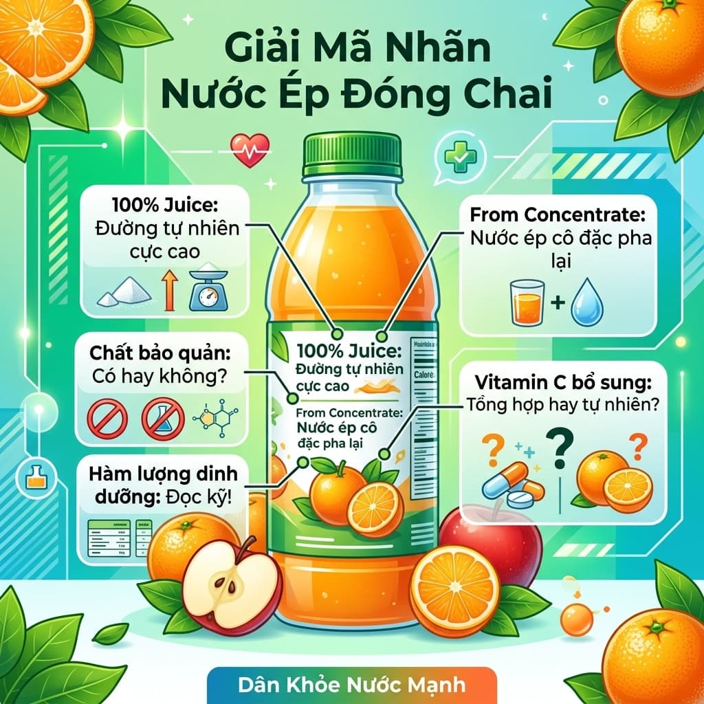 Nước Ép Đóng Chai: Giải Mã Marketing Vs. Sự Thật Trên Bảng Thành Phần