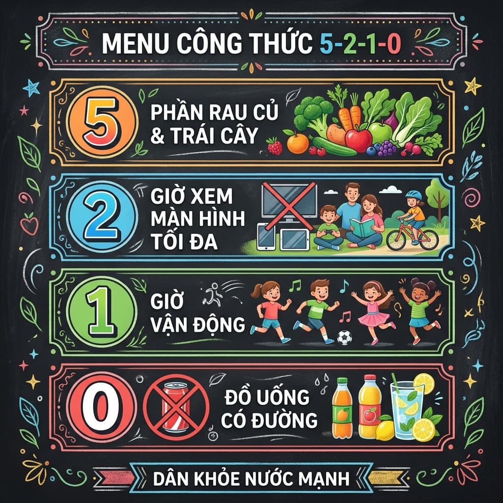 Menu Công Thức 5-2-1-0: Mật Mã Vàng Cho Sức Khỏe Cả Gia Đình